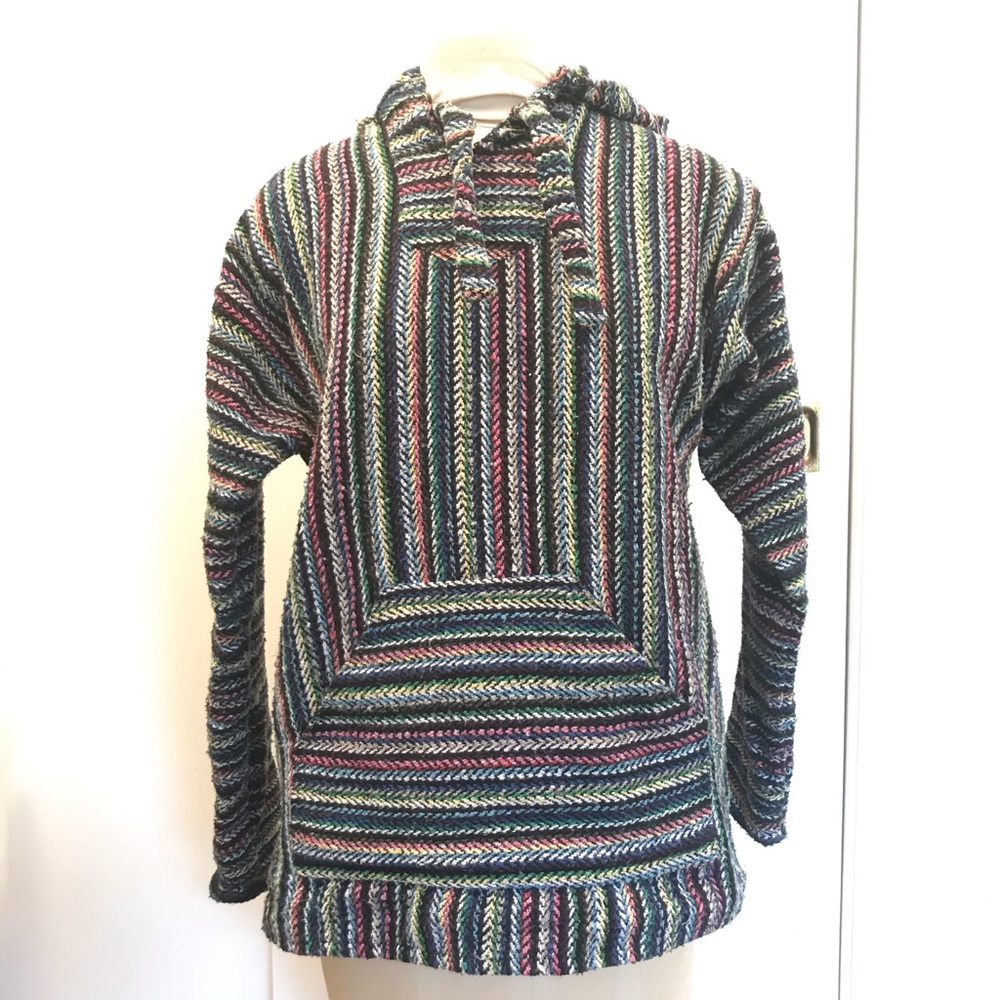 Earth Ragz hoodie “drug rug” blanket sweater - S